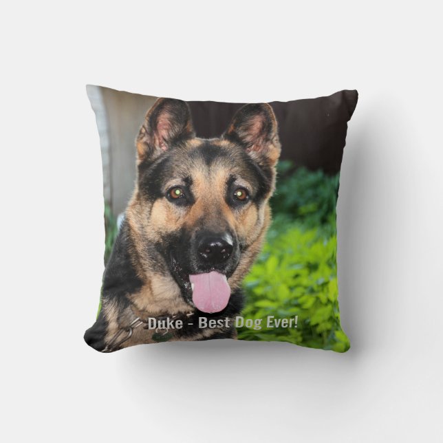 Personalisiertes Schäferhund-HundeFoto, Hundename Kissen (Vorderseite)