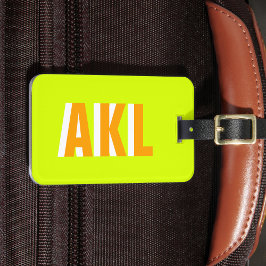 Personalisiertes Schatten-Monogramm in hellgrün un Gepäckanhänger