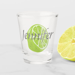 Personalisiertes Schiebeglas mit Limonem und Name Schnapsglas