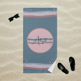 Personalisiertes Schieferblau Magischer Zwielicht Strandtuch