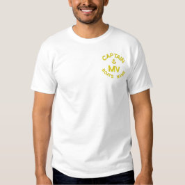 Personalisiertes Schiffskapitän Monogramm und Anke Besticktes T-Shirt
