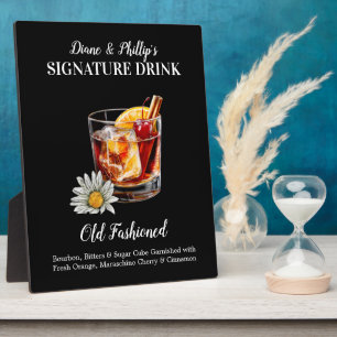 Personalisiertes Schild für Old Fashioned Cocktail Fotoplatte