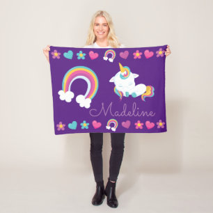 Personalisiertes Schlafbaby Unicorn Fleecedecke