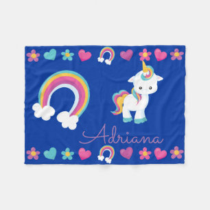 Personalisiertes Schlafbaby Unicorn & Rainbow Fleecedecke