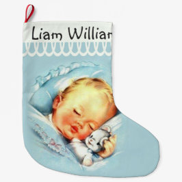 Personalisiertes schlafendes Baby doppelseitig Großer Weihnachtsstrumpf