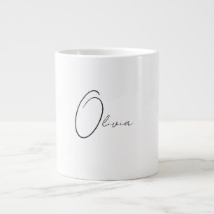 Personalisiertes, schlichtes Monogramm Jumbo-Tasse