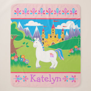 Personalisiertes Schloss Unicorn Sherpadecke