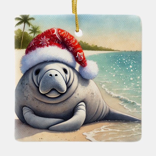 Personalisiertes Schloss zu Weihnachten Keramikornament (Vorderseite)