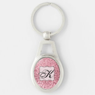 Personalisiertes Schlüsselanhänger Roségold Glitte
