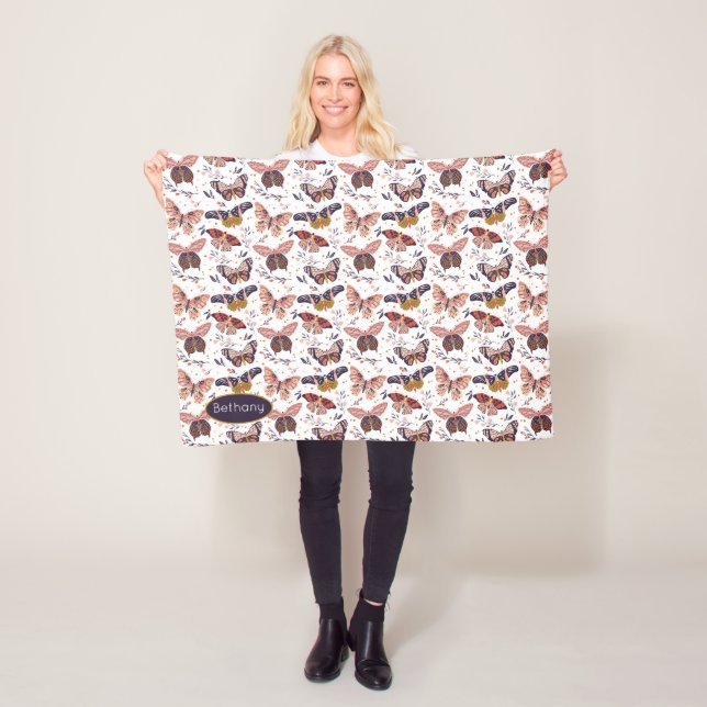 Personalisiertes Schmetterlingsmuster Kinderschuh Fleecedecke (Beispiel)