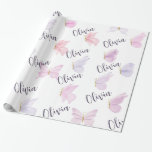 Personalisiertes Schmetterlingspapier. Geschenkpapier<br><div class="desc">Machen Sie Ihre Geschenke ganz besonders mit unserem Personalisierten Butterfly Wrapping Paper, das sowohl in matt als auch in glänzender Ausführung erhältlich ist. Mit einem wunderschönen Schmetterlingsdesign kann dieses Verpackungspapier mit einem Namen oder einer Nachricht versehen werden, was es perfekt für Babyduschen, Brautpartys, Taufen, Geburtstage und vieles mehr macht. Fügen...</div>