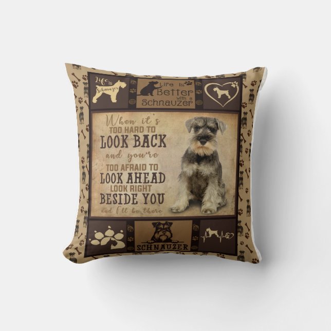 Personalisiertes Schnauzer Dog Blanket-Geschenk Kissen (Vorderseite)