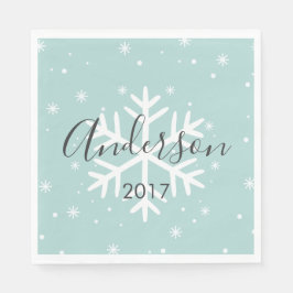 Personalisiertes Schneeflockenpapier Napkins Serviette