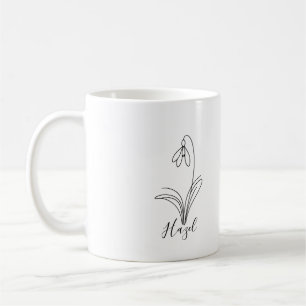 Personalisiertes Schneeglöckchen-Geburtsmonatsblum Kaffeetasse