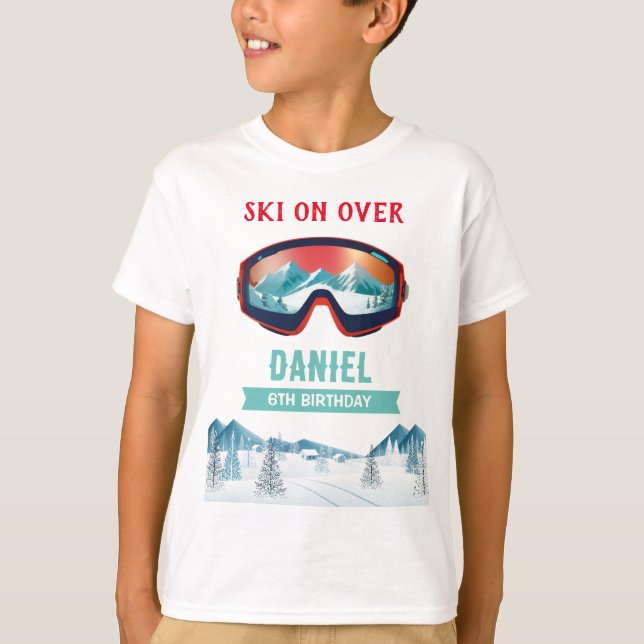 Personalisiertes Schneesnowboard T-Shirt (Vorderseite)