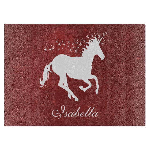 Personalisiertes Schnittboard von Red Unicorn Schneidebrett (Vorderseite)