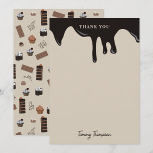 Personalisiertes Schokoladenmuster Dankeskarte