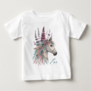 Personalisiertes schönes Pferd Baby T-shirt
