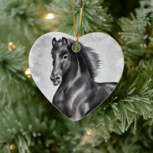 Personalisiertes schönes Schwarzhorn Weihnachten Keramik Ornament