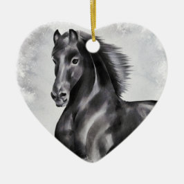 Personalisiertes schönes Schwarzhorn Weihnachten Keramik Ornament