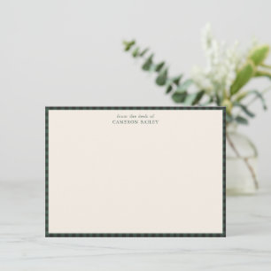 Personalisiertes Schreibpapier Green Buffalo Check Mitteilungskarte
