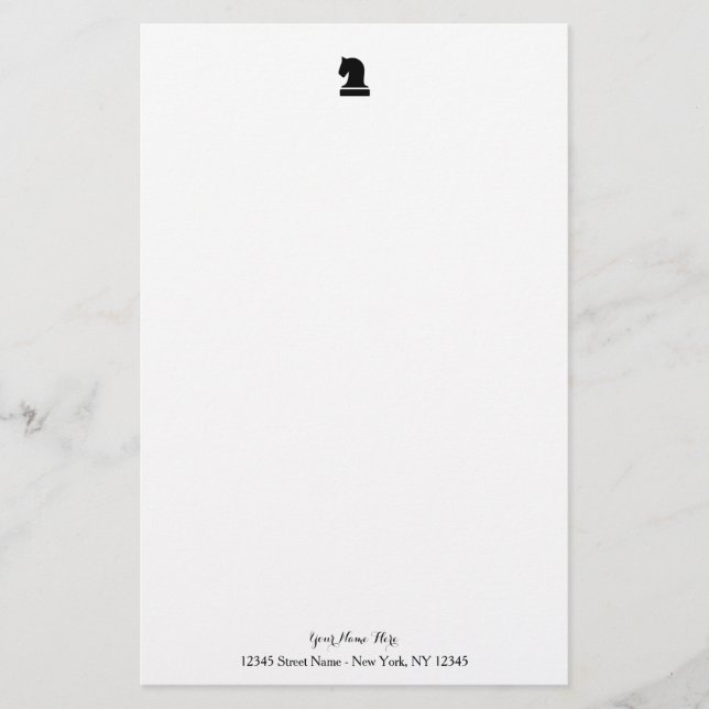 Personalisiertes Schreibpapier mit Schachstück Briefpapier (Vorderseite)