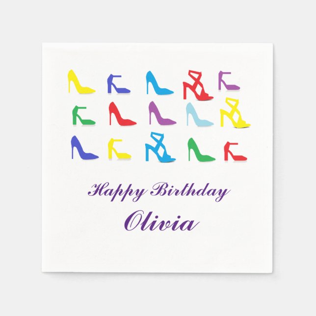 Personalisiertes "Schuhe" Papier Napkins Serviette (Vorderseite)