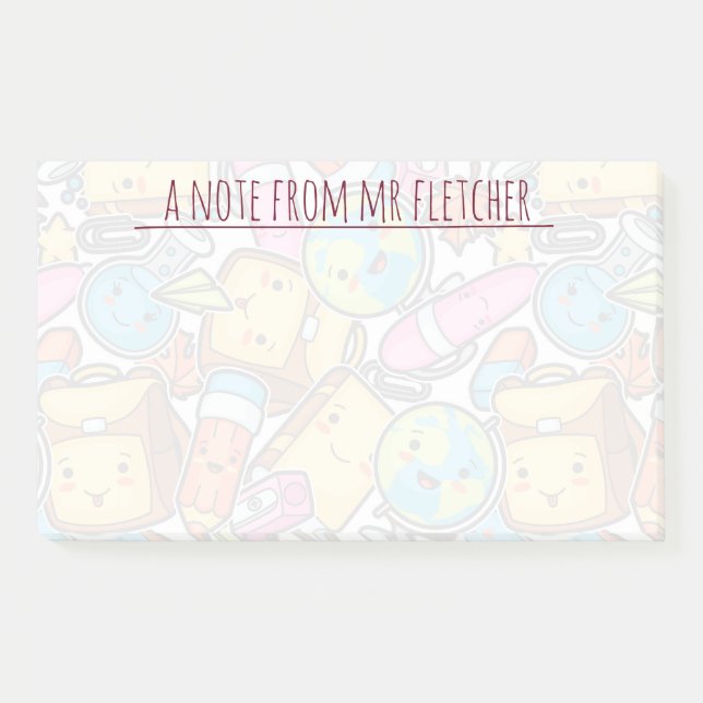 Personalisiertes Schulmaterial Post-it Klebezettel (Vorderseite)