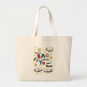 Personalisiertes Schultaschen-Etikettendesign Jumbo Stoffbeutel