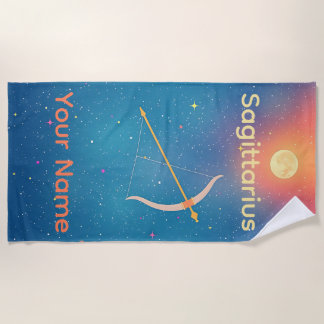 Personalisiertes Schütze Astrologie Zeichen Strandtuch