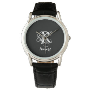 Personalisiertes Schwarz Armbanduhr