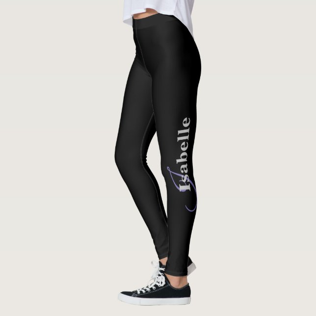 Personalisiertes Schwarz-Bekleidungsstück Leggings (Links)