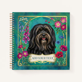 Personalisiertes Schwarz-Braun-Lhasa-Apso-Quadrat- Notizbuch
