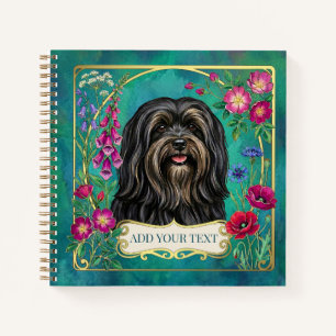 Personalisiertes Schwarz-Braun-Lhasa-Apso-Quadratn Notizbuch