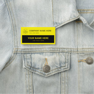 Personalisiertes Schwarz-Bright-Gelb-Rechteck Namensschild
