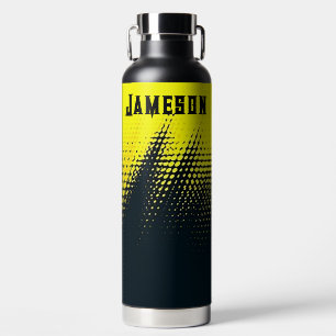 Personalisiertes Schwarz & Gelb Trinkflasche