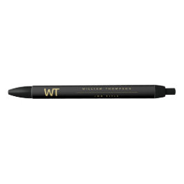 Personalisiertes Schwarz-Gold-Logo Kugelschreiber