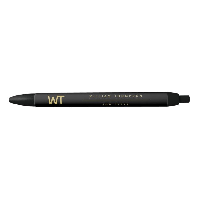 Personalisiertes Schwarz-Gold-Logo Kugelschreiber (Vorderseite)