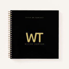 Personalisiertes Schwarz-Gold-Logo Notizbuch