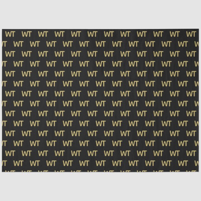 Personalisiertes Schwarz-Gold-Logo Seidenpapier (Vorderseite)
