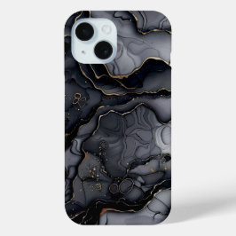 Personalisiertes Schwarz-Gold-Monogramm Case-Mate iPhone Hülle