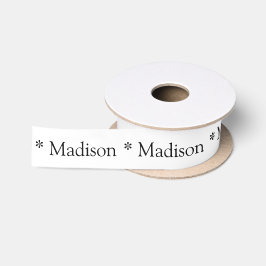 Personalisiertes Schwarz-individuelle Name-Textmus Satinband