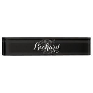 Personalisiertes Schwarz Namensplakette