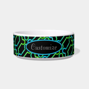 Personalisiertes Schwarz-Neon-Farbenmuster Napf