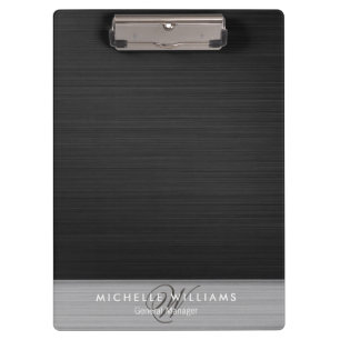Personalisiertes, schwarz perforiertes Metall Klemmbrett