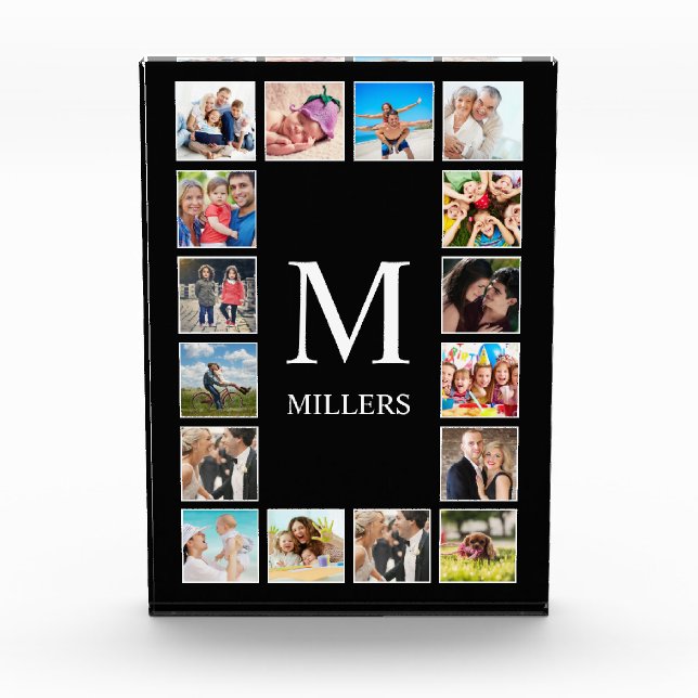 Personalisiertes Schwarz-Schwarz-FotoCollage für b Fotoblock (Vorderseite)