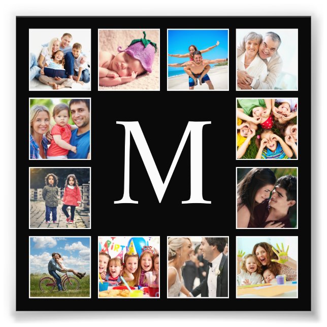 Personalisiertes Schwarz-Schwarz-FotoCollage für b Fotodruck (Vorne)