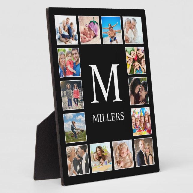 Personalisiertes Schwarz-Schwarz-FotoCollage für b Fotoplatte (Seite)
