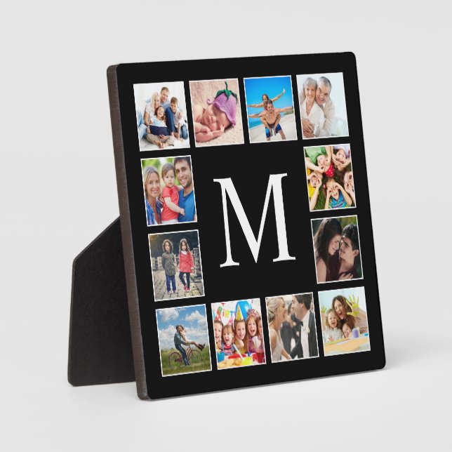 Personalisiertes Schwarz-Schwarz-FotoCollage für b Fotoplatte (Vorderseite)