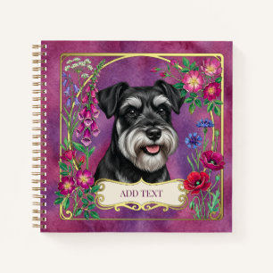 Personalisiertes Schwarz & Silber Schnauzer Notizb Notizbuch